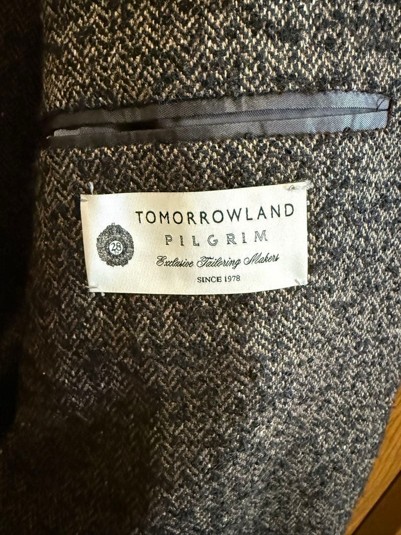 TOMORROWLAND ファンシーツイード2Bピークドラペルジャケット 48