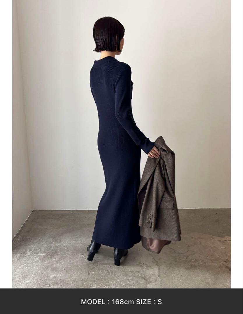 LAGUNAMOON新品タグ付きフラップポケットリブニットワンピース