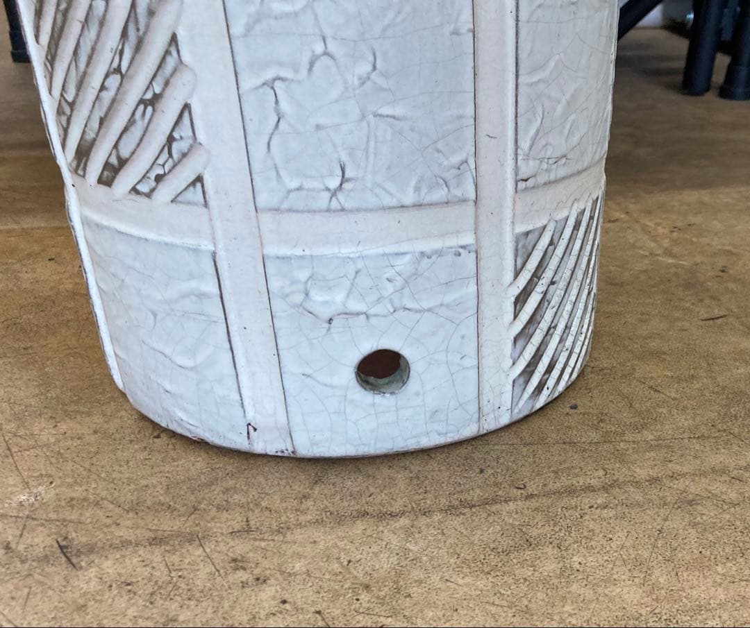 傘立て 陶器 信楽焼 格子模様傘立て kt-0340