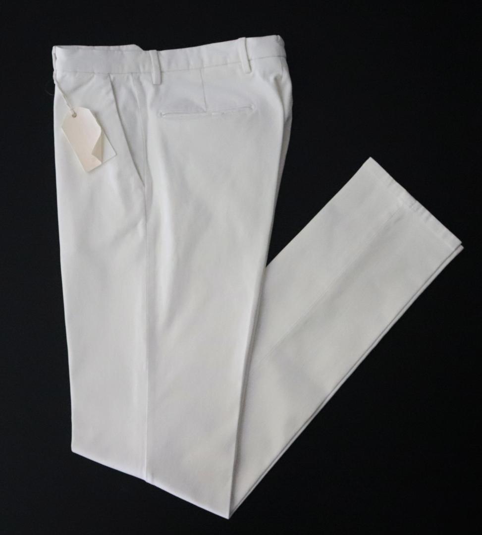 新品【ブリリア 1949】 秋冬コットンツイル ノープリーツパンツ 白 48