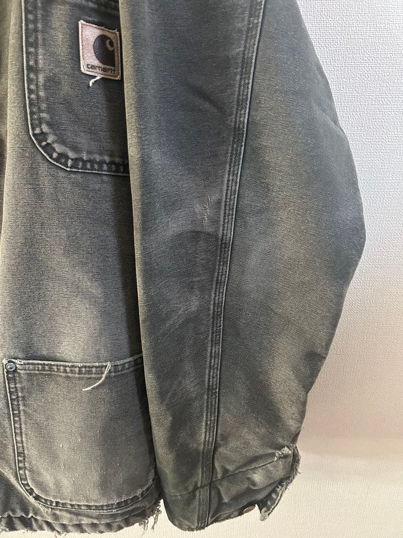 00s USA製 Carhartt ミシガンチョアコート モスグリーン ボロ