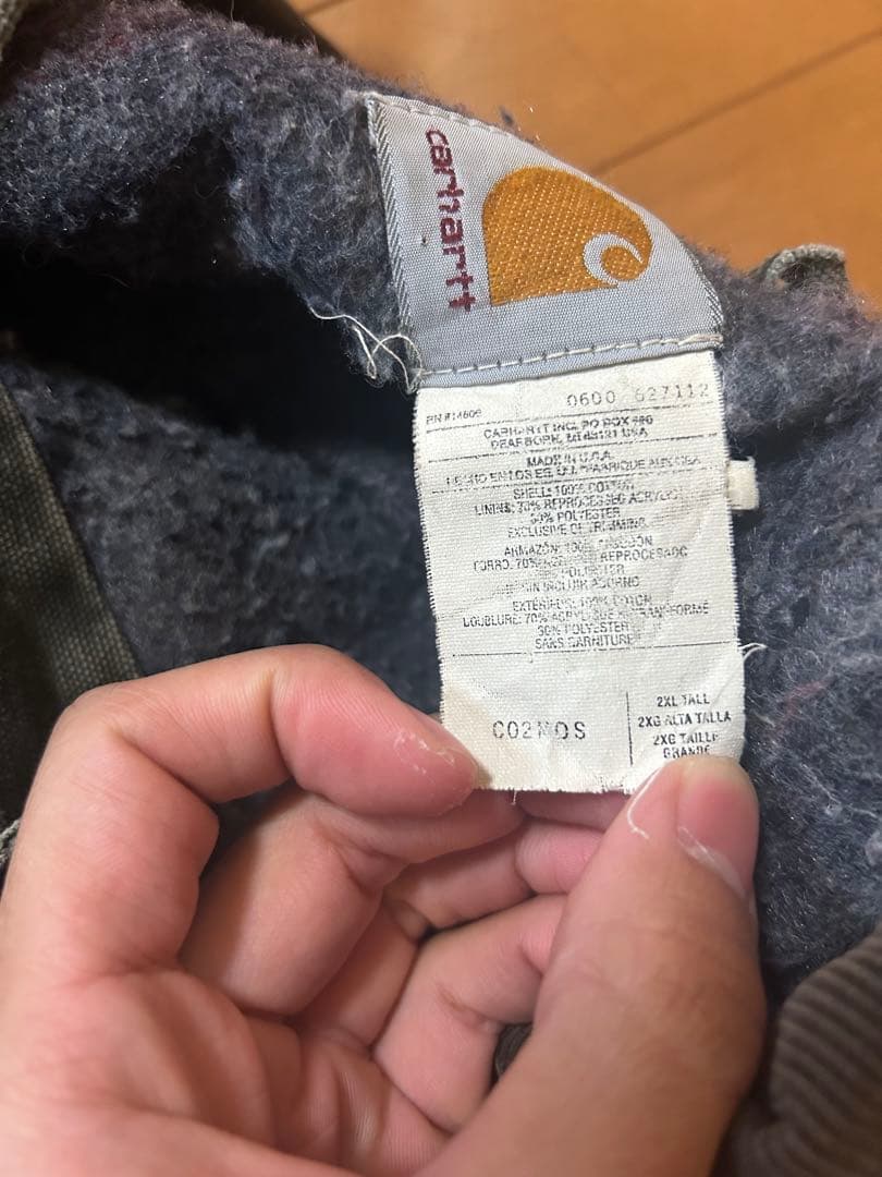 00s USA製 Carhartt ミシガンチョアコート モスグリーン ボロ