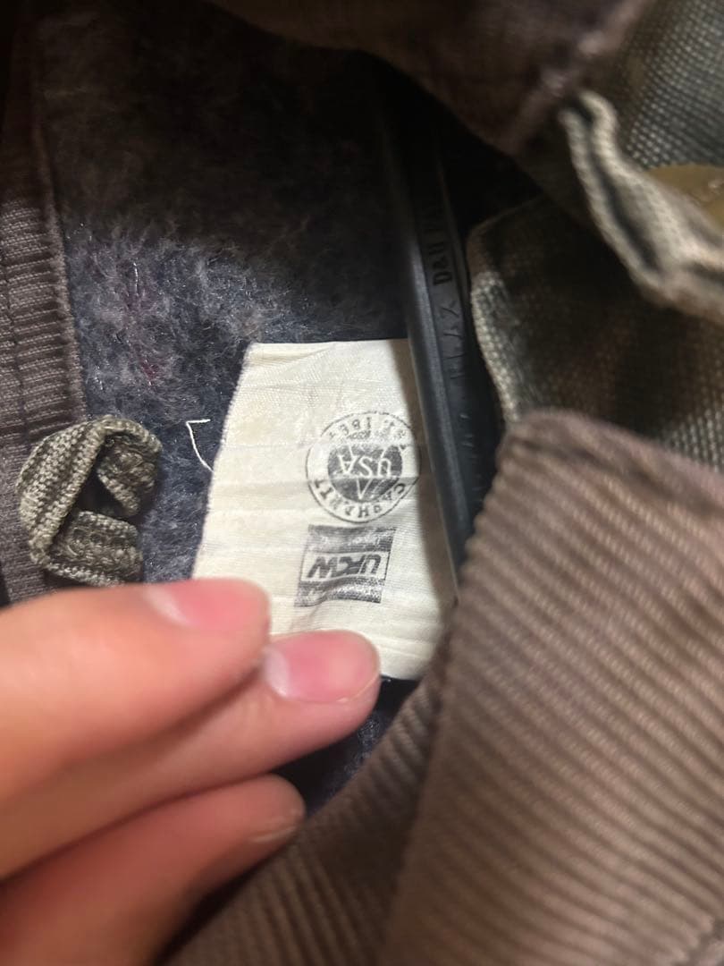 00s USA製 Carhartt ミシガンチョアコート モスグリーン ボロ