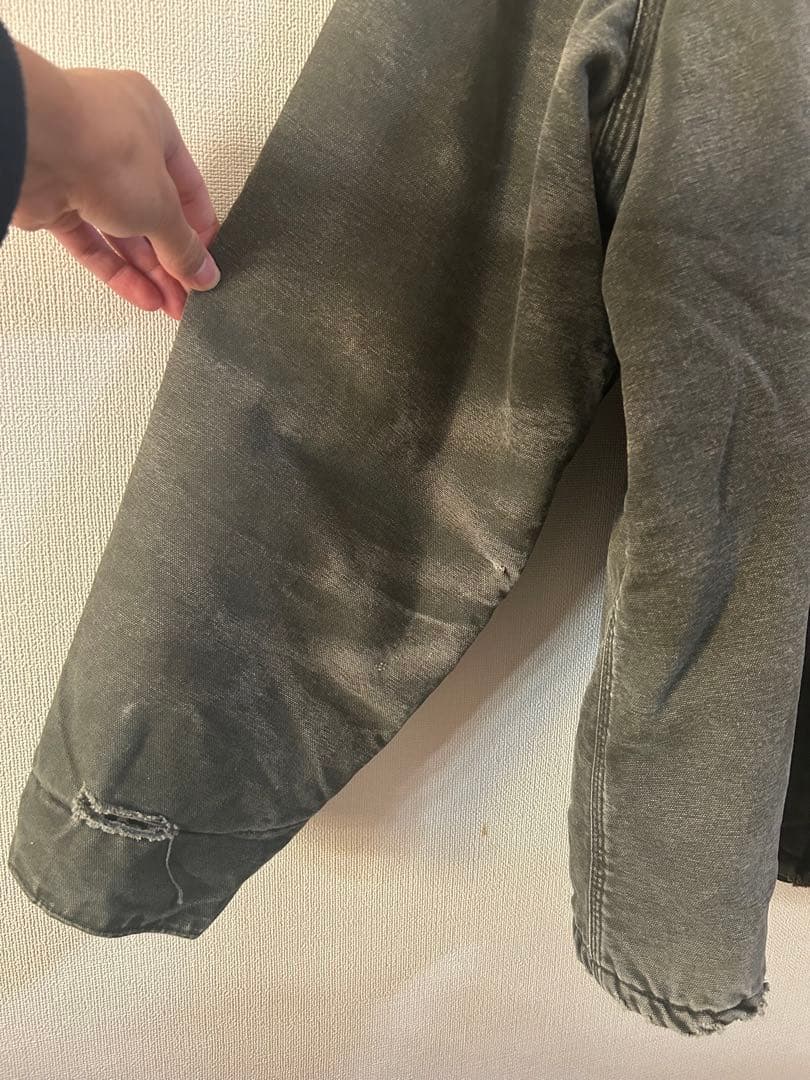 00s USA製 Carhartt ミシガンチョアコート モスグリーン ボロ