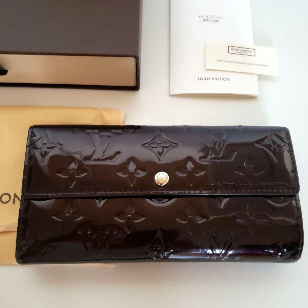 美品 ルイヴィトン ヴェルニ アマラント 10枚カード ファスナー長財布ボルドー