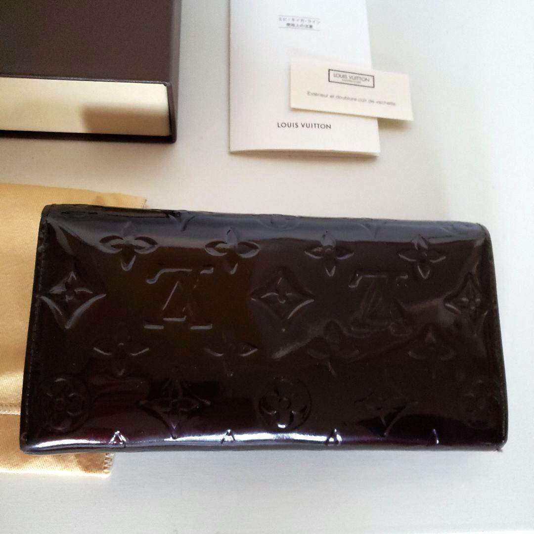 美品 ルイヴィトン ヴェルニ アマラント 10枚カード ファスナー長財布ボルドー