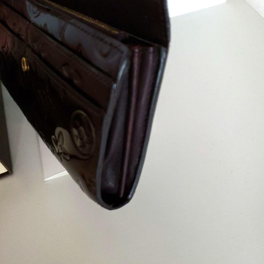 美品 ルイヴィトン ヴェルニ アマラント 10枚カード ファスナー長財布ボルドー