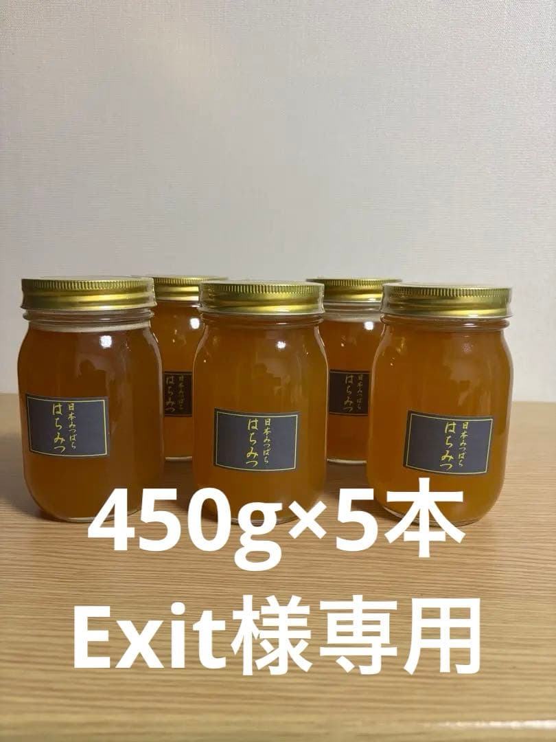 日本蜜蜂はちみつ　宮崎県椎葉村産　2025年4月採れ　450g×5本2250g