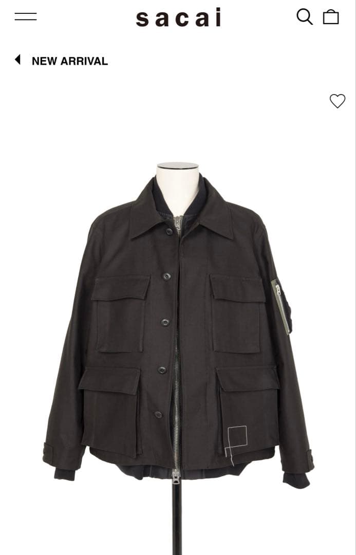 WTAPS×sacai Cotton Back Satin Jacket 02