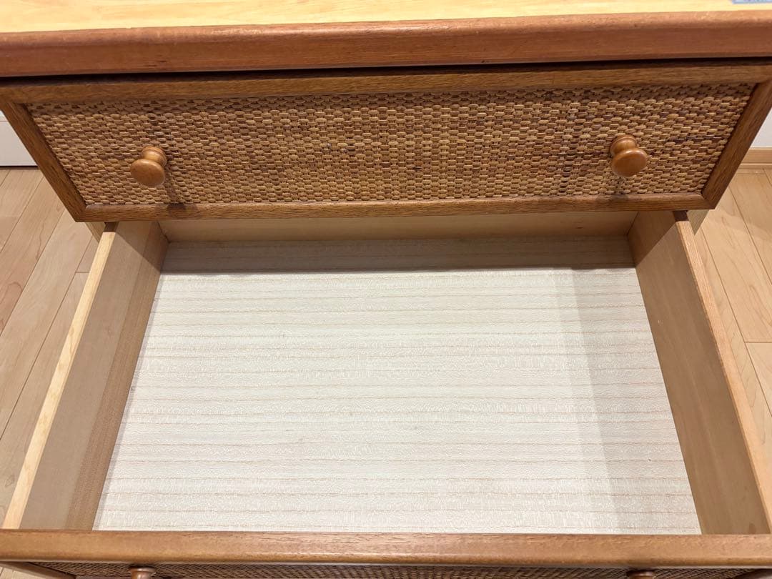 ラタン　３段チェスト