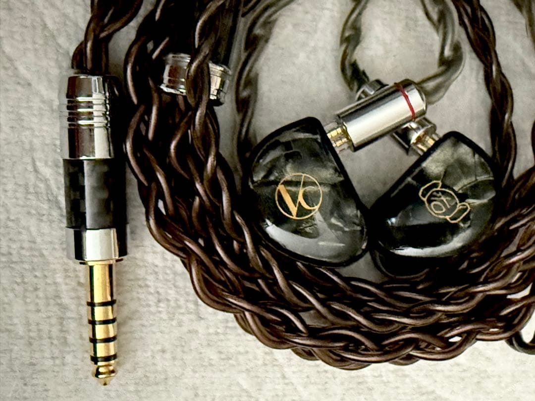 有線ピヤホン3 Hi-Unit001-pnk 4.4バランスケーブル「龍柱」付