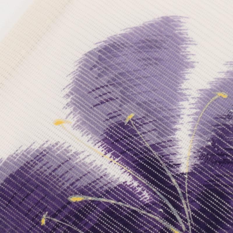 《夏着物『綿絽』小紋◆ツカモト市田『夢工房』紫の花■白■木綿◆US7-14》