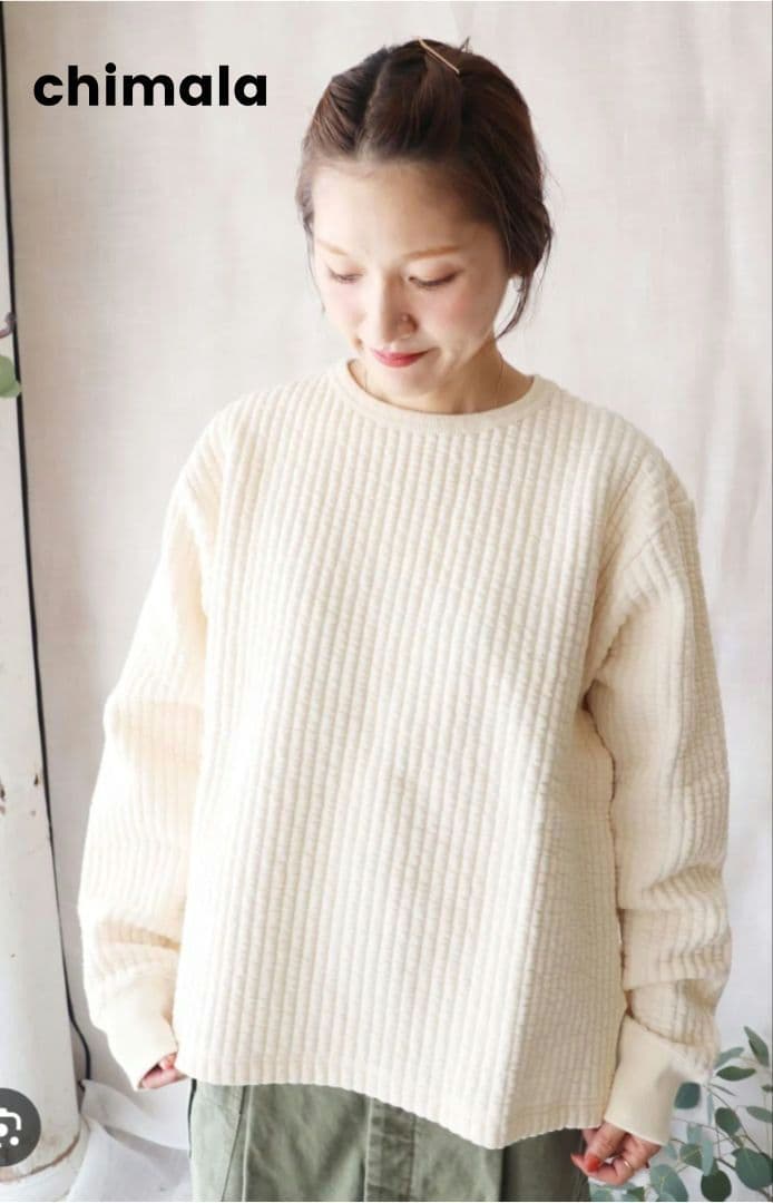 chimalaブリスター キルト クルーネック プルオーバー 　新品タグ付き