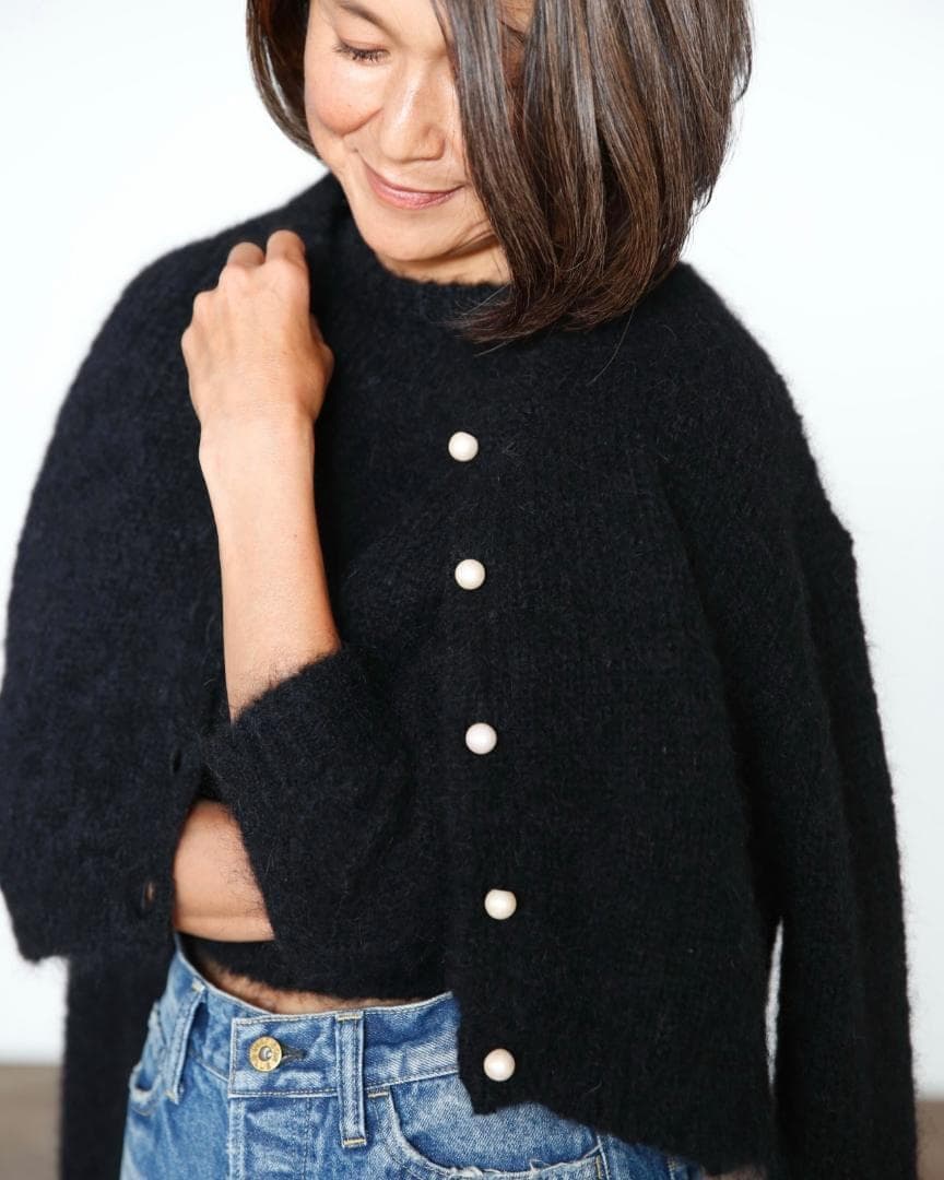 MADISONBLUE PETIT CD MOHAIR パール カーディガン