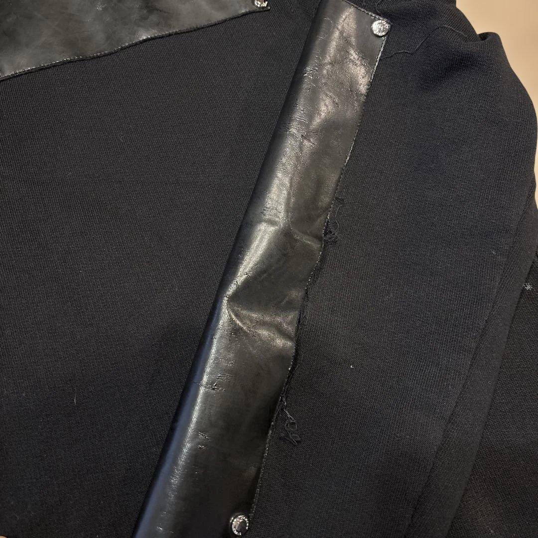 GIVENCHY ブラック スウェット レザー肩パッチ