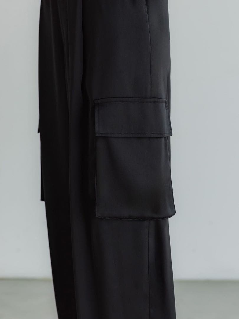 crewre マットサテンカーゴパンツ ブラック サイズ3