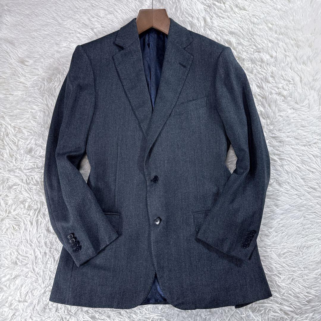 【アンゴラ混】スイス製 エルメネジルドゼニア ヘリンボーン ジャケット 52R