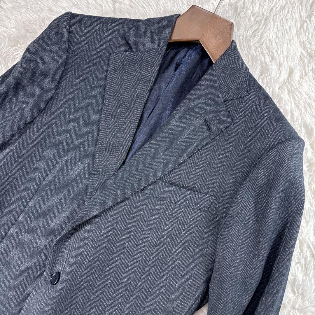 【アンゴラ混】スイス製 エルメネジルドゼニア ヘリンボーン ジャケット 52R