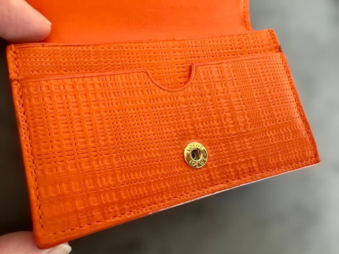 LOEWE オレンジ レザー 名刺入れ