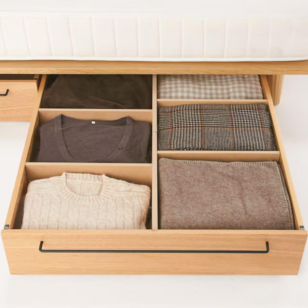 無印良品 木製ベッド下収納・大（オーク材）2個セット引き出し大阪市直接引取も可能
