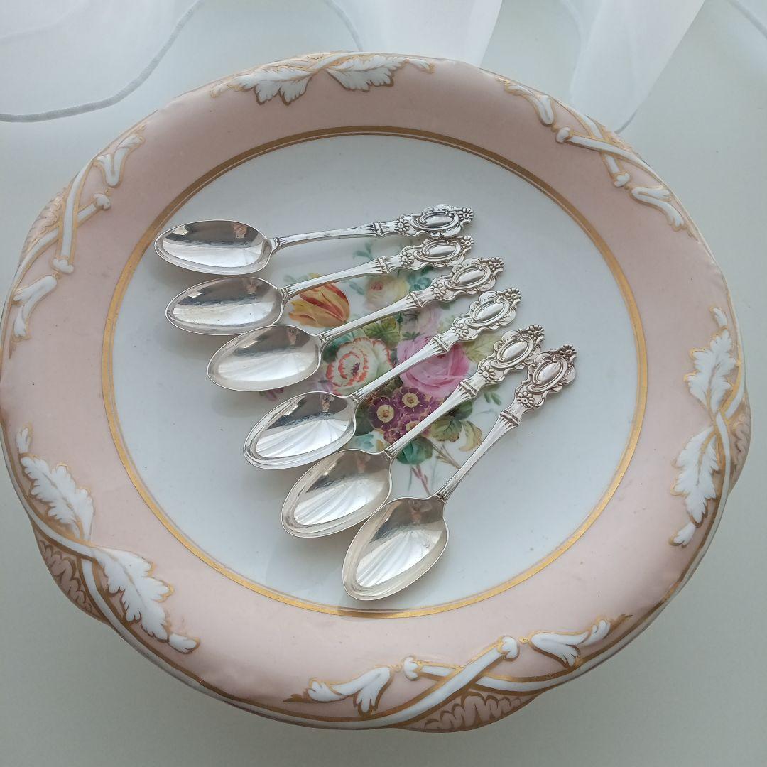 アンティークシルバー 純銀 スプーン6本セット ティースプーン 英国 イギリス