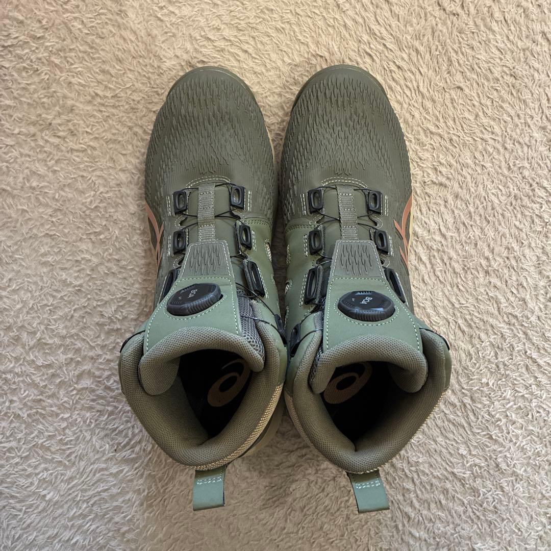 アシックス安全靴 CP122 マントルグリーン×ローズゴールド28㎝