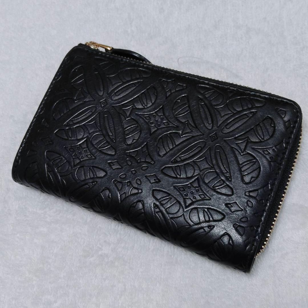 ロエベ リピートアナグラム L字財布 レザー ブラック 美品