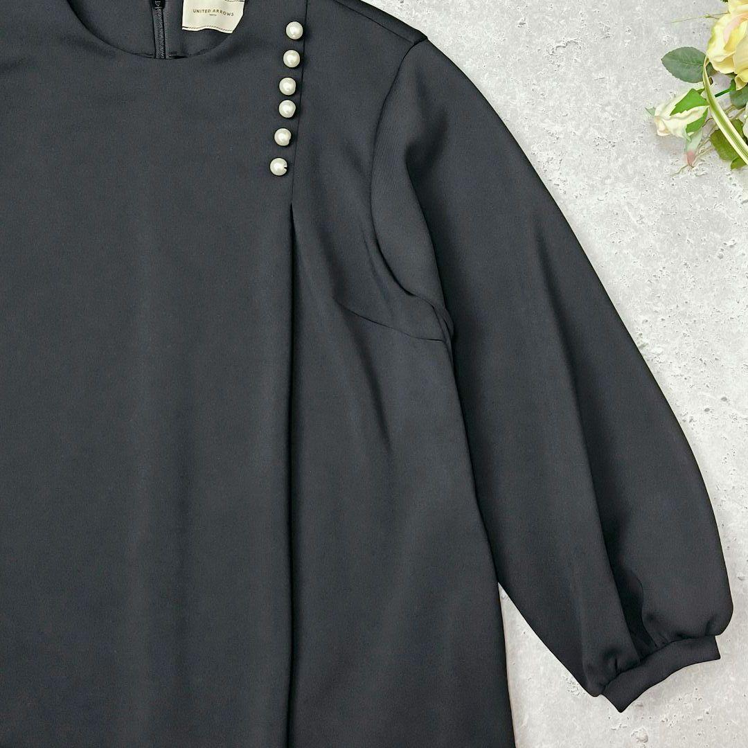 UNITED ARROWS SPONGY ワンピース ブラック　36 パール