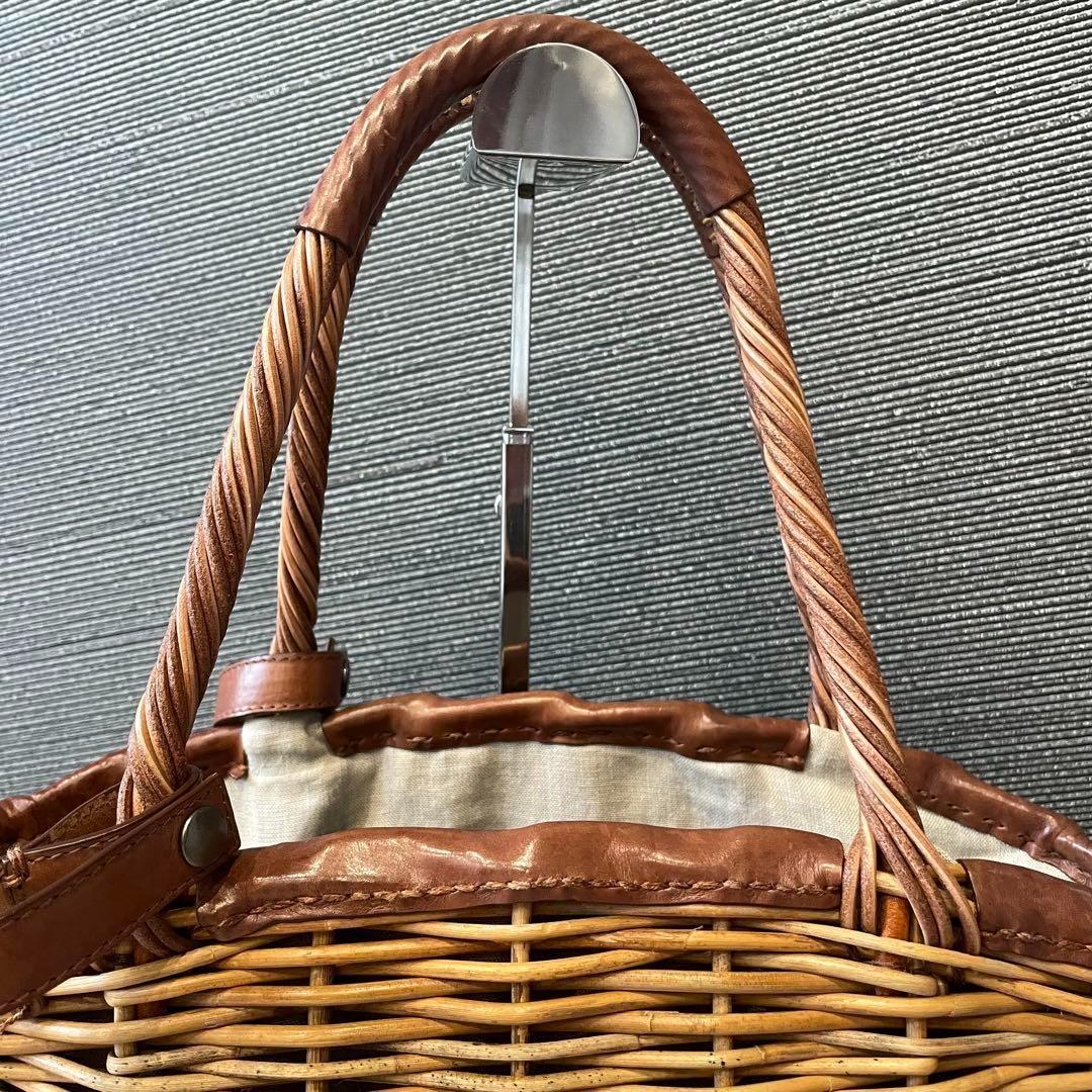 ★eb.a.gos エバゴス　かごバッグ　ハンドバッグ　リアルファー