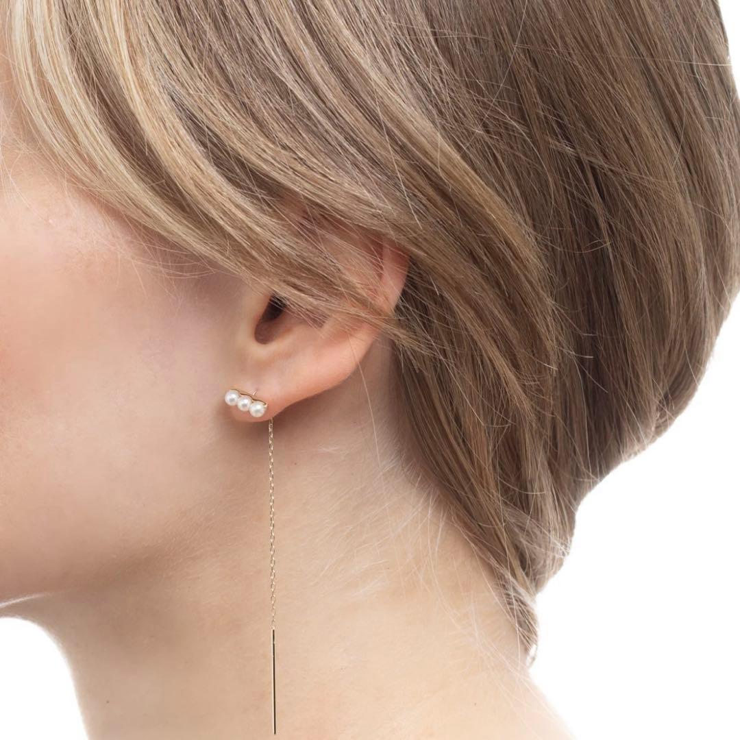 hirotaka ヒロタカ アコヤパール チェーンピアス 片耳用 K10