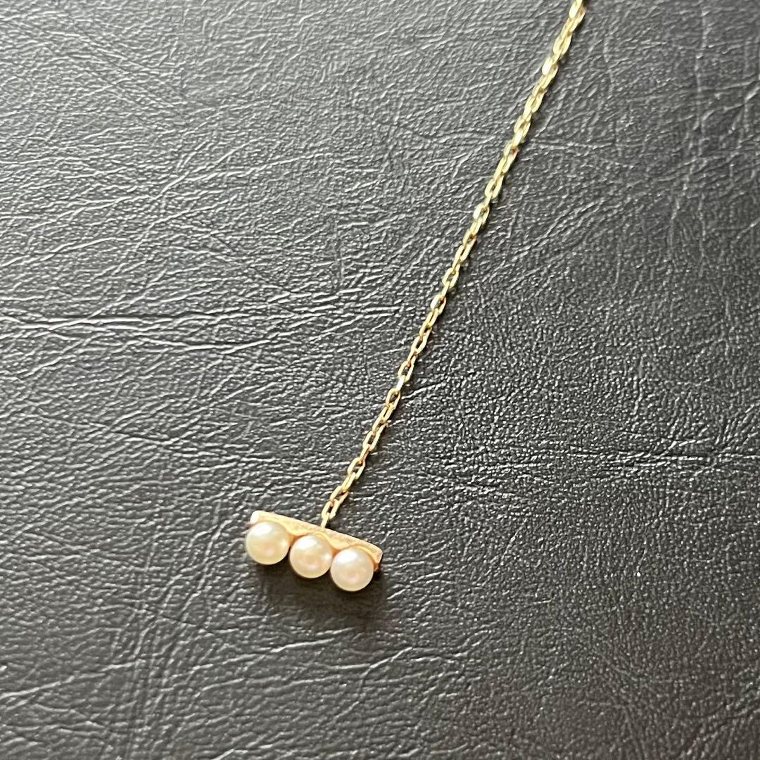 hirotaka ヒロタカ アコヤパール チェーンピアス 片耳用 K10