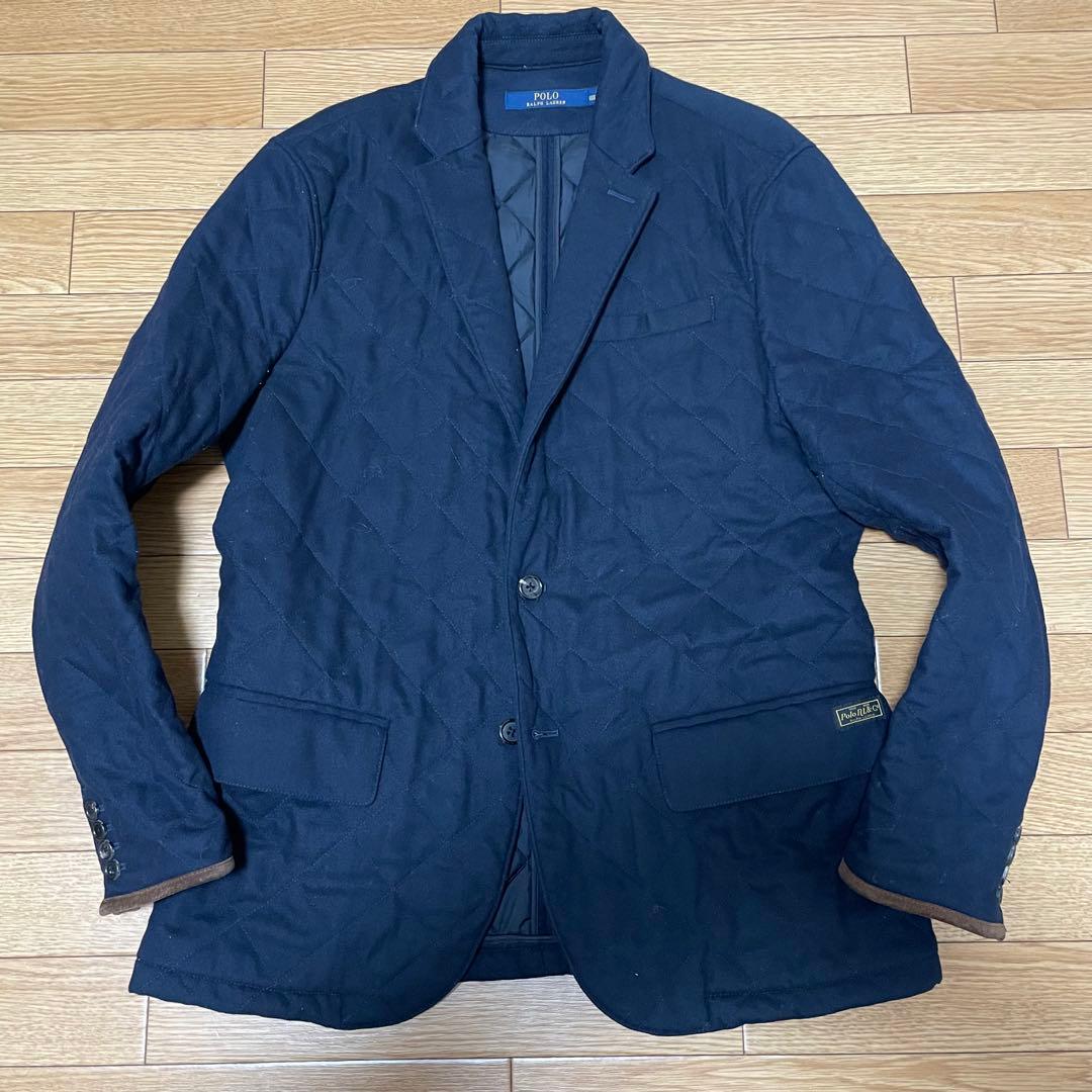 『美品』ポロラルフローレン　ネイビー キルティング テーラードジャケット L