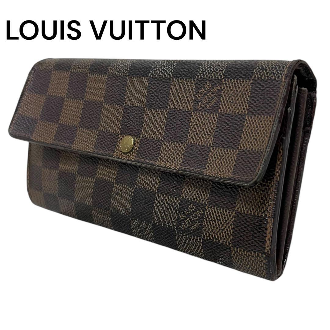y*ん様 ルイヴィトン 長財布 ダミエ ポルト トレゾール ブラウン