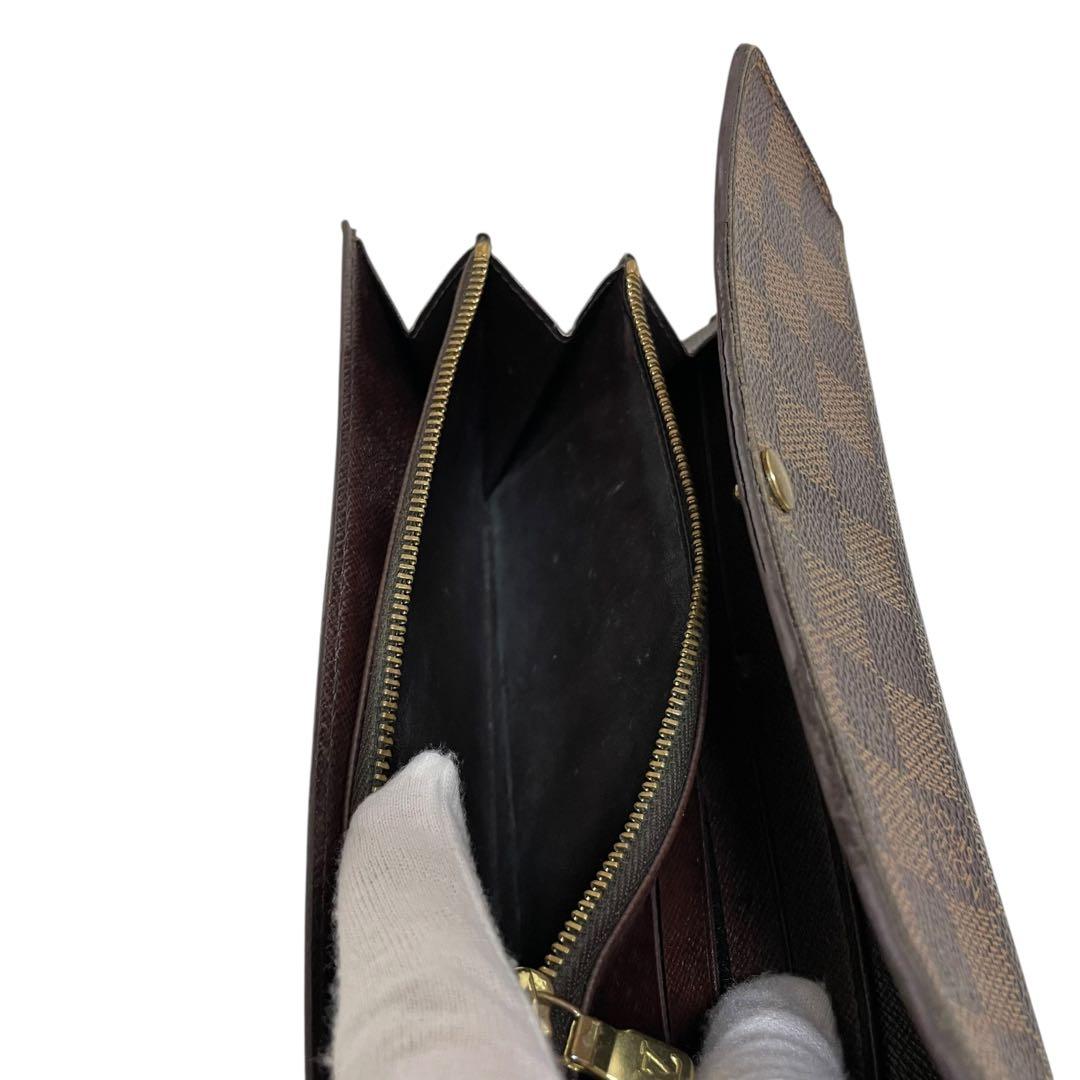 y*ん様 ルイヴィトン 長財布 ダミエ ポルト トレゾール ブラウン