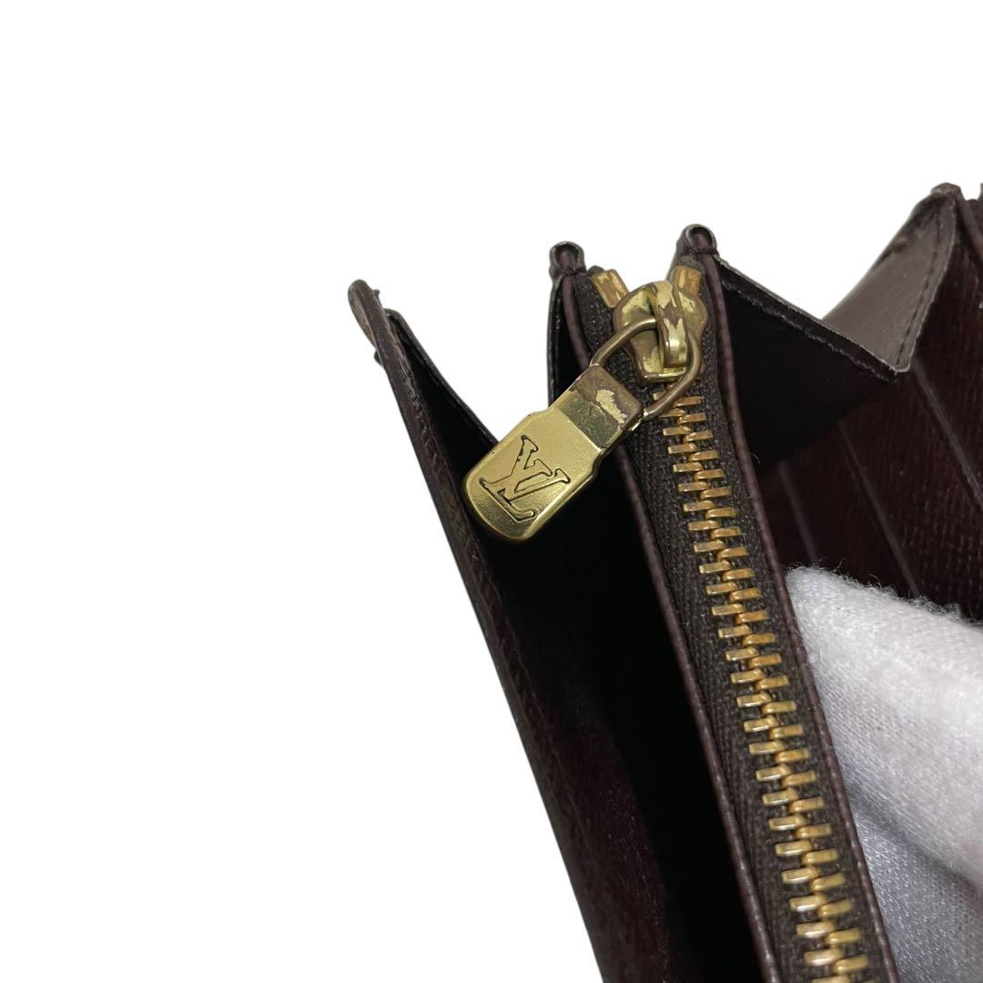 y*ん様 ルイヴィトン 長財布 ダミエ ポルト トレゾール ブラウン