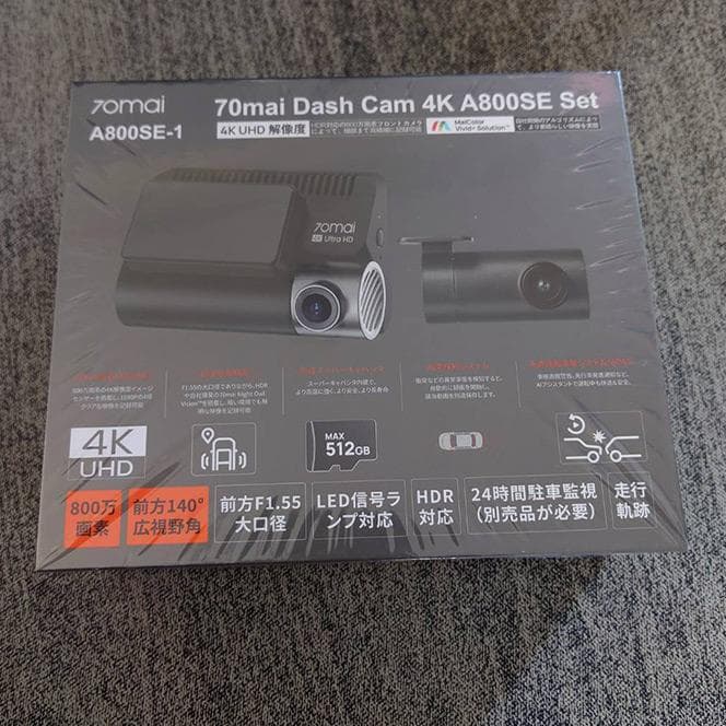 新品 F1.8 128GB 4K/FHD 70mai DashCamA800SE