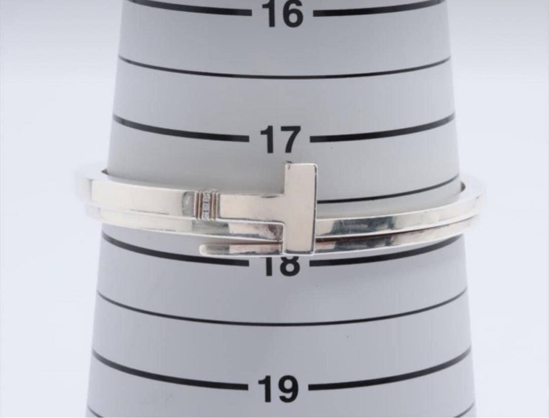 ティファニー ブレスレット ダイヤ Tスクエアラップ バングル シルバー