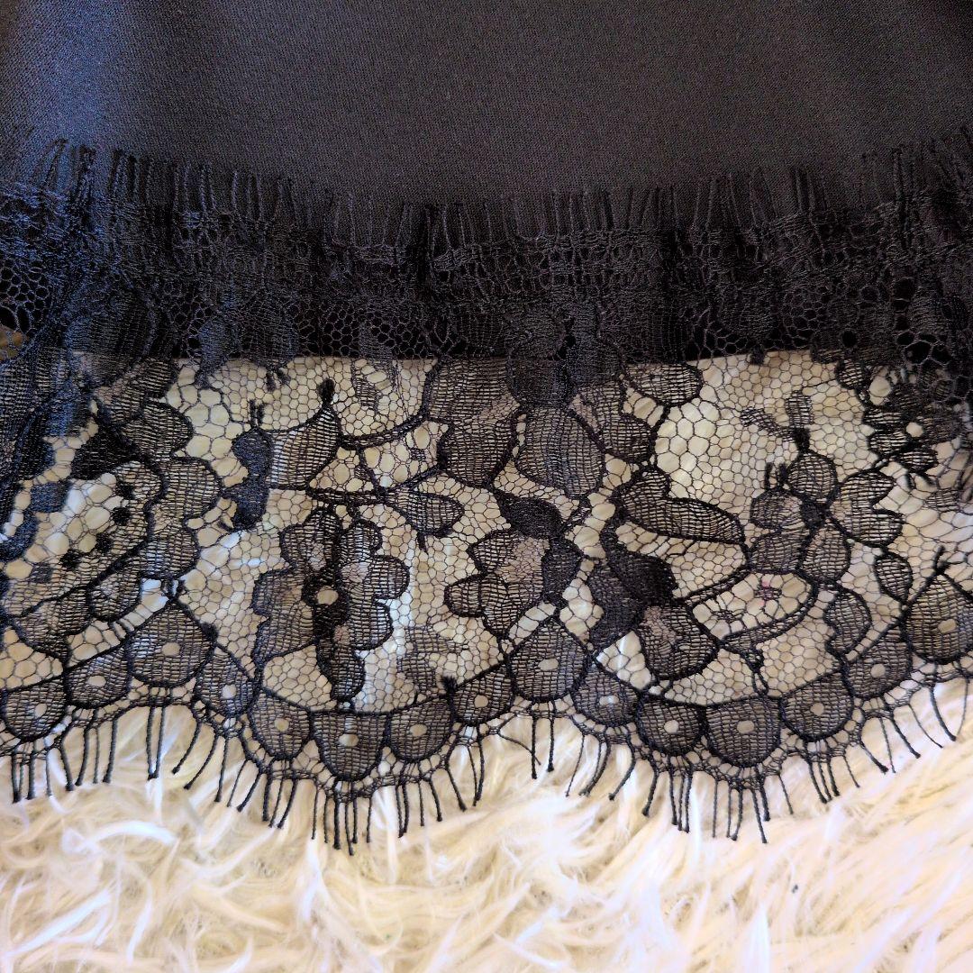 日本製★FOXEY　チュニック　フリル　花柄レース　光沢　40