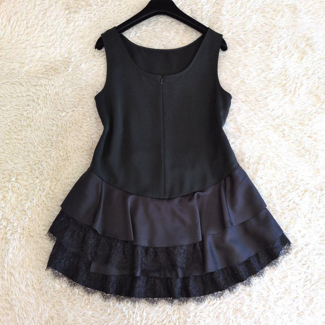 日本製★FOXEY　チュニック　フリル　花柄レース　光沢　40