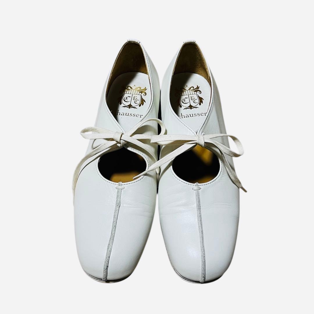 【chausser】C-2306 ホワイトレザーシューズ