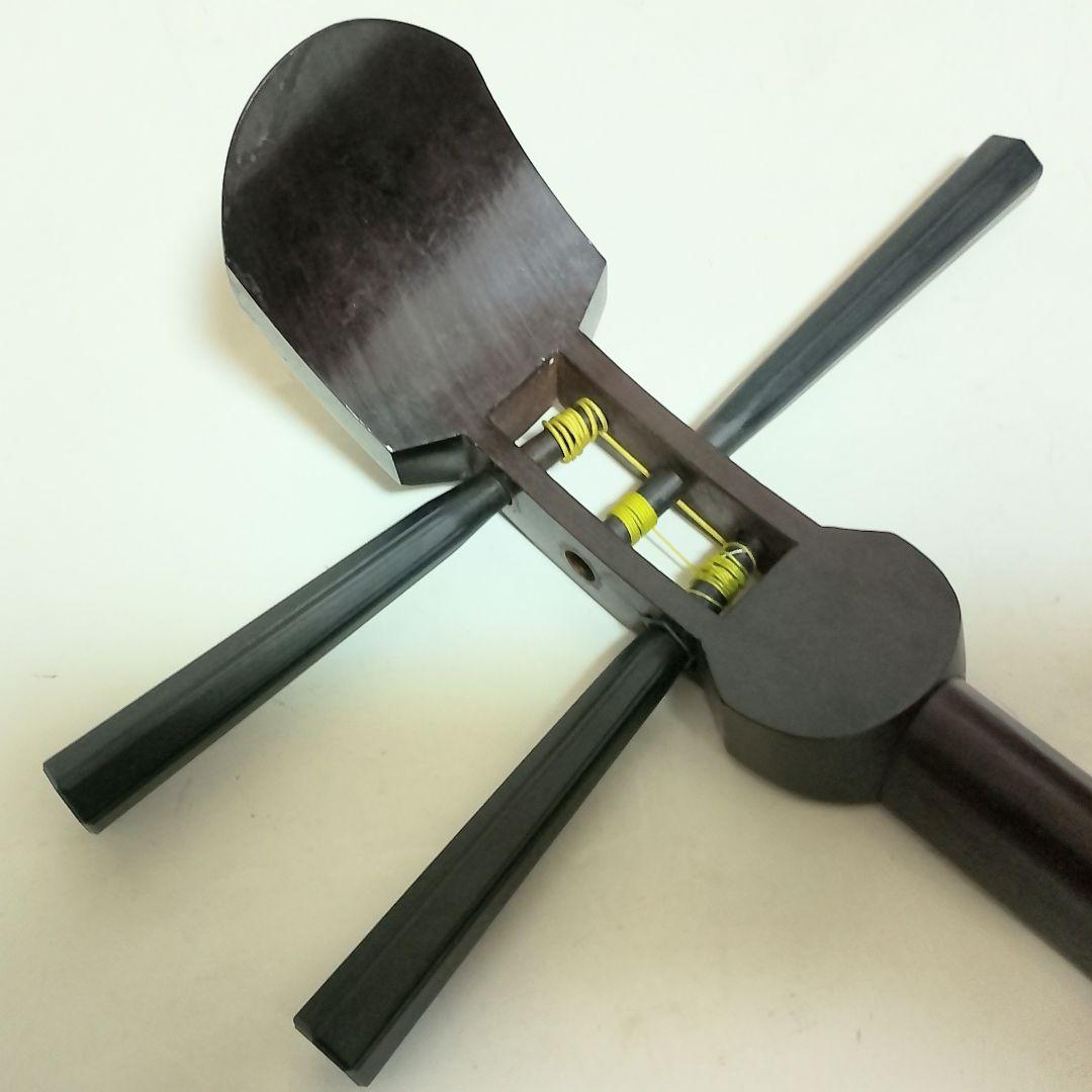 高級　紫檀　細棹三本継　三味線　鼈甲バチ + ソフトケース付き