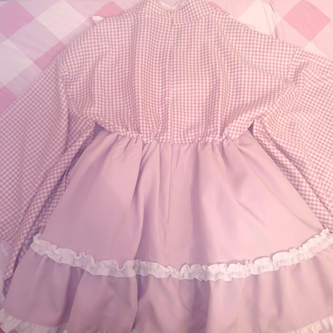 Ank Rouge ギンガムメイド浴衣ドレス ピンク