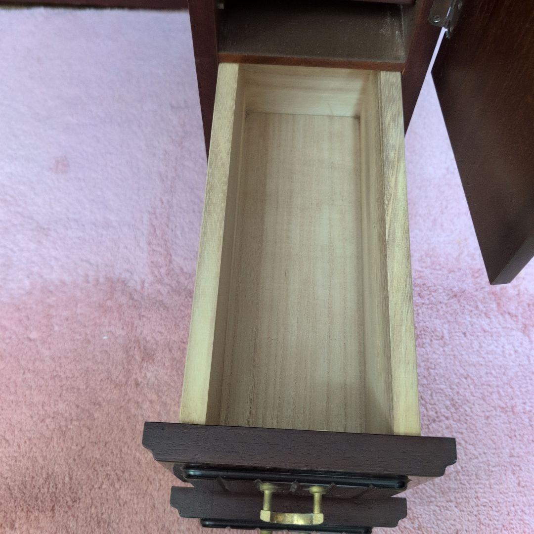 ダークブラウン ドレッサー・ミエミラー最高級銅引鏡　鏡台　美品 椅子別売り