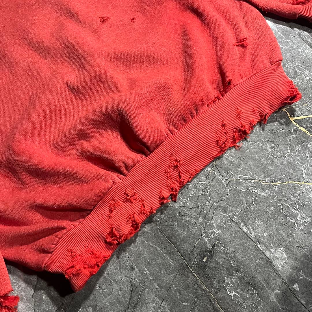 adidas 80s 鬼フェード スウェット ボロ ラグラン ビンテージ 赤