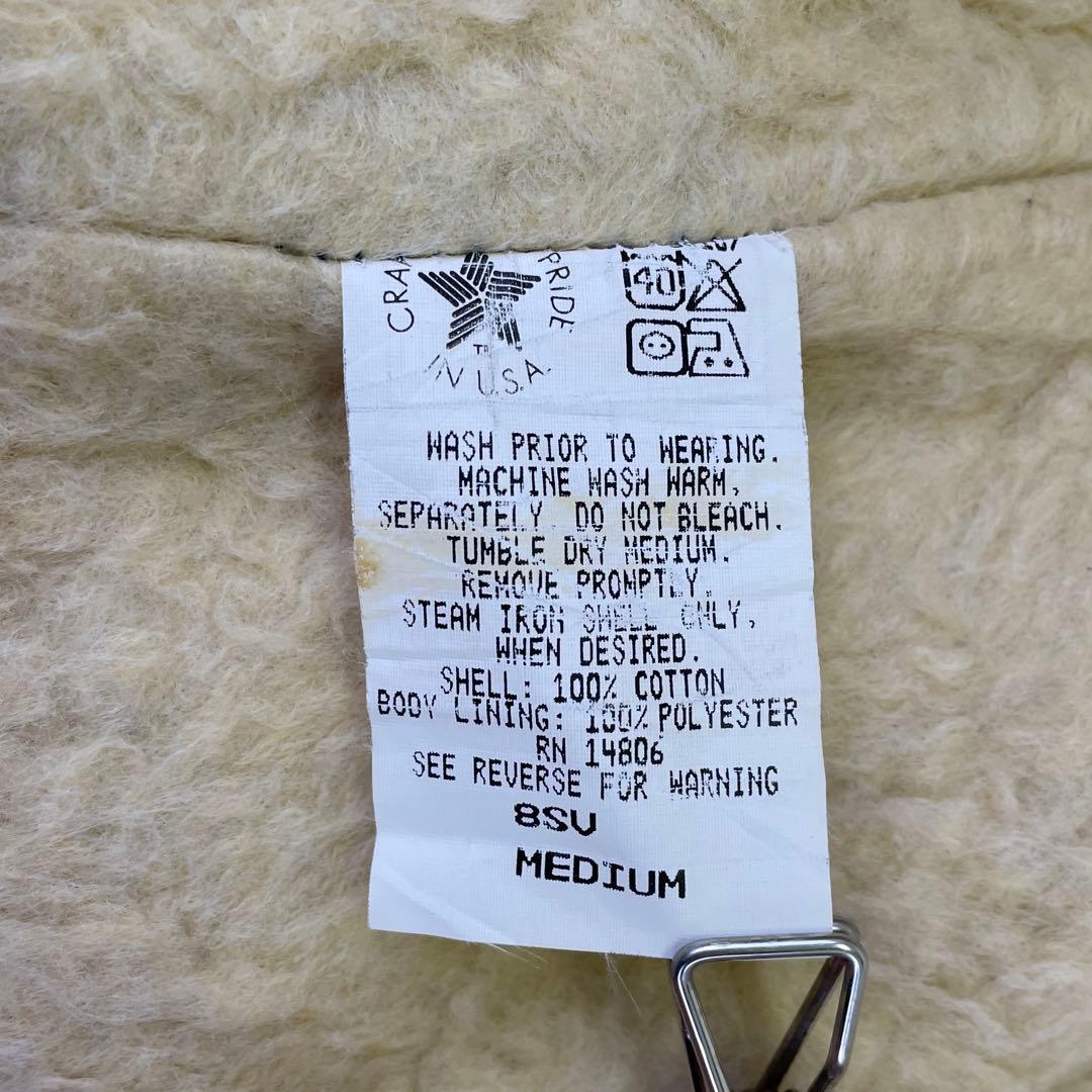 80s ヴィンテージ Carhartt【M】デニムベスト◆裏ボア 希少 星形タグ