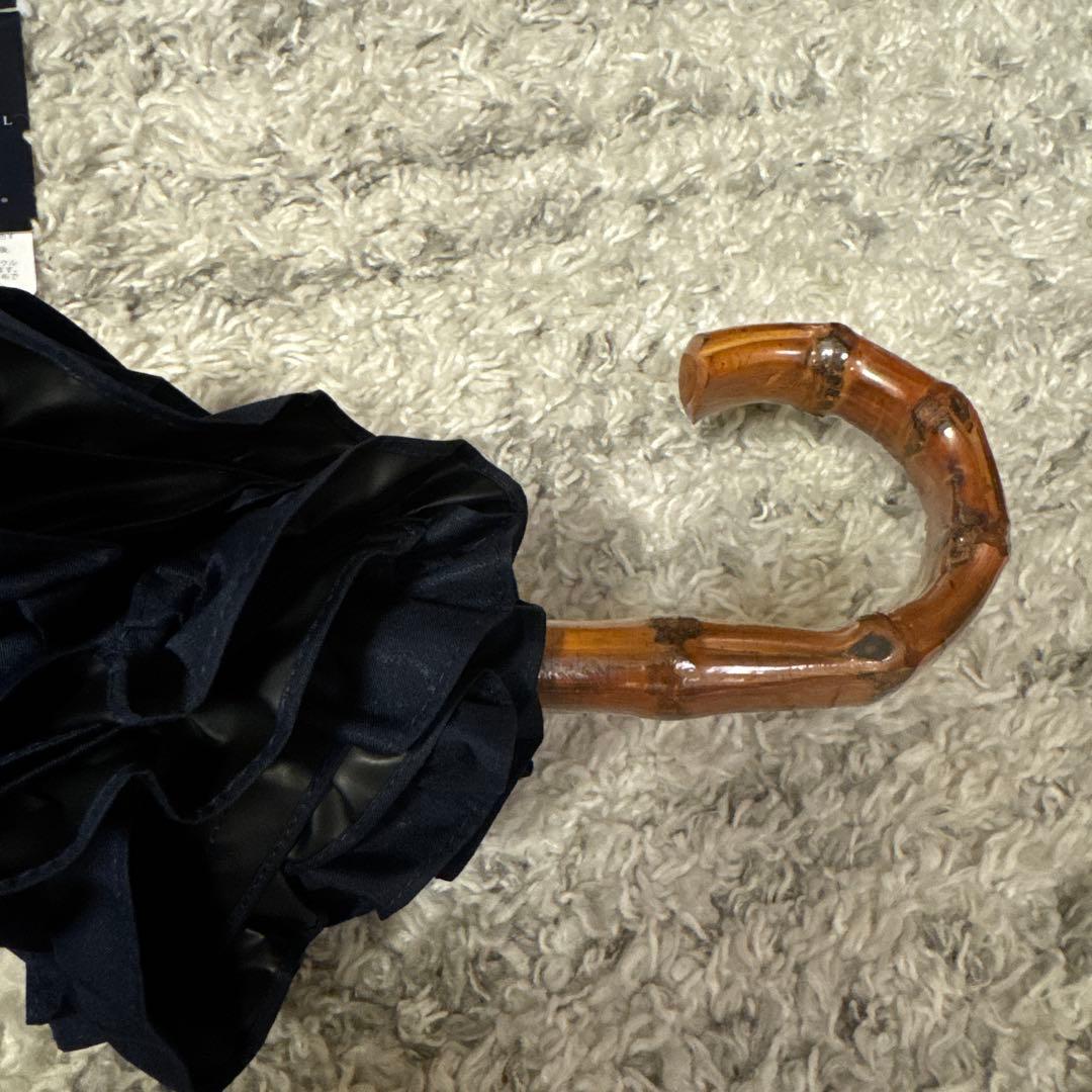 美品　Rose Blanc ネイビー 長傘　日傘　完全遮光100% 50cm