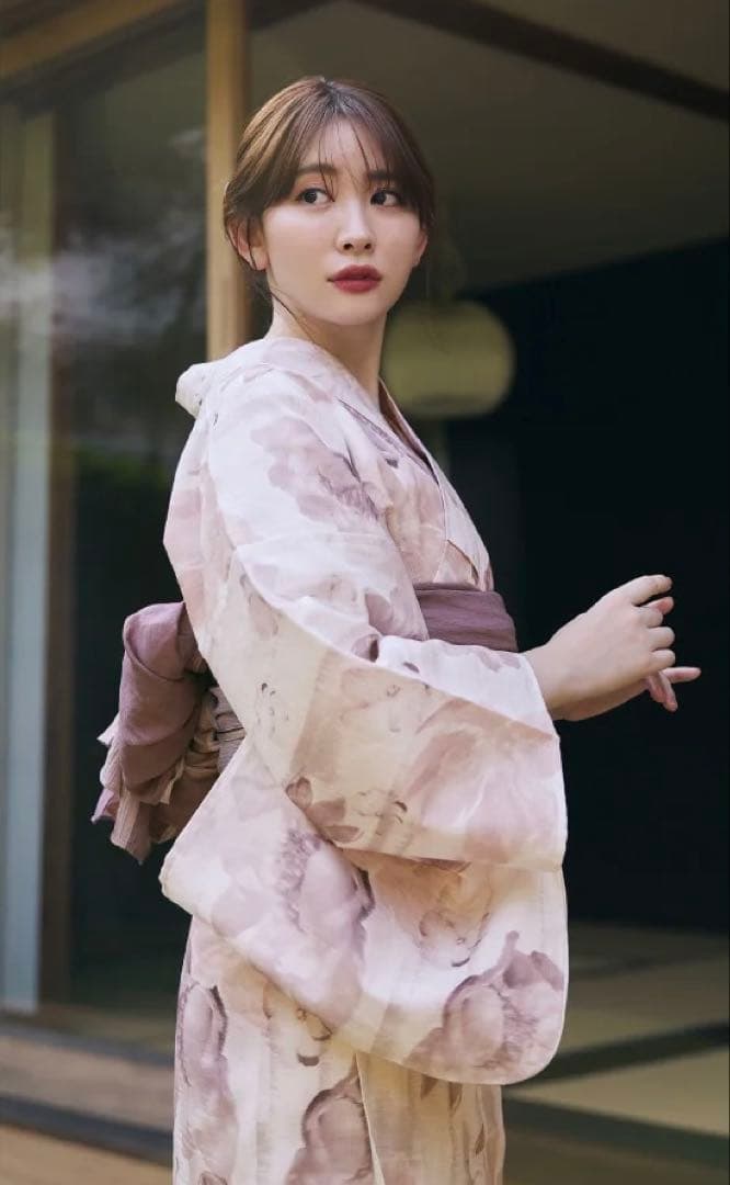 【美品】Her lip to Suisaibana yukata rose 浴衣
