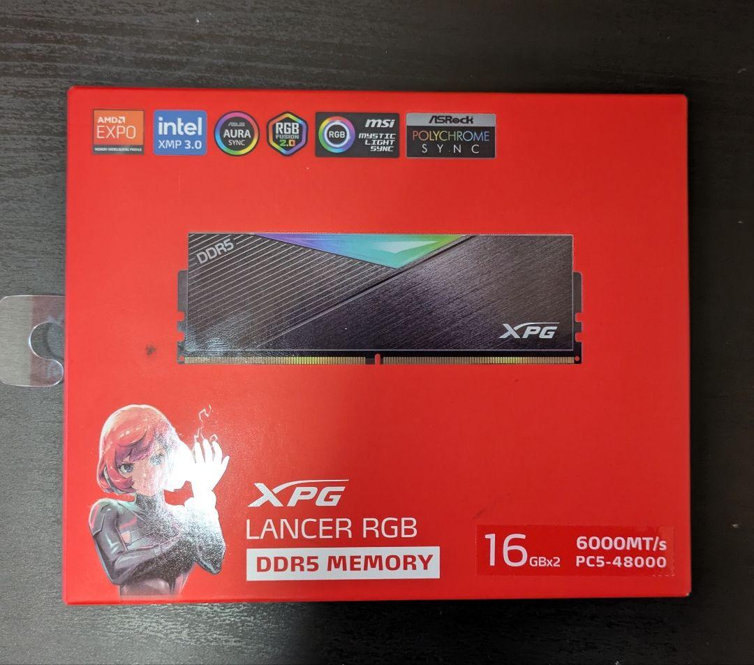 パ*き様 XPG Lancer RGB DDR5 32GB 6000MT/s メ