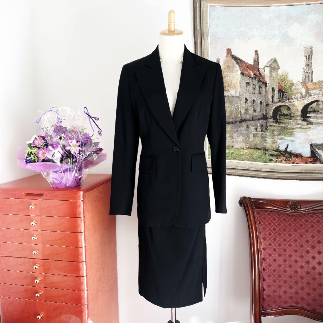 美品　GUCCIグッチ　スーツ　シンプル　フォーマル　ブラック　ウール　シングル