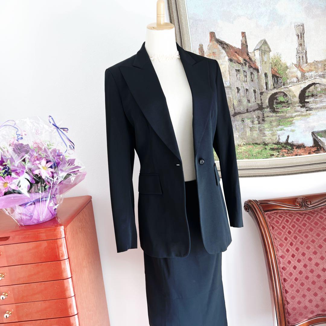 美品　GUCCIグッチ　スーツ　シンプル　フォーマル　ブラック　ウール　シングル